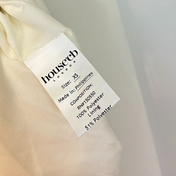 HOUSE OF CB Babydoll Halter Long Sleeve Minidress in Ivory Size X-Small - Picture 7 of 14